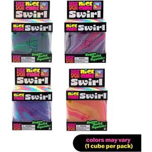 🔥NeeDoh Nice Cube SWIRL Square Sensory Toy PURPLE BLACK PINK BNWT🔥